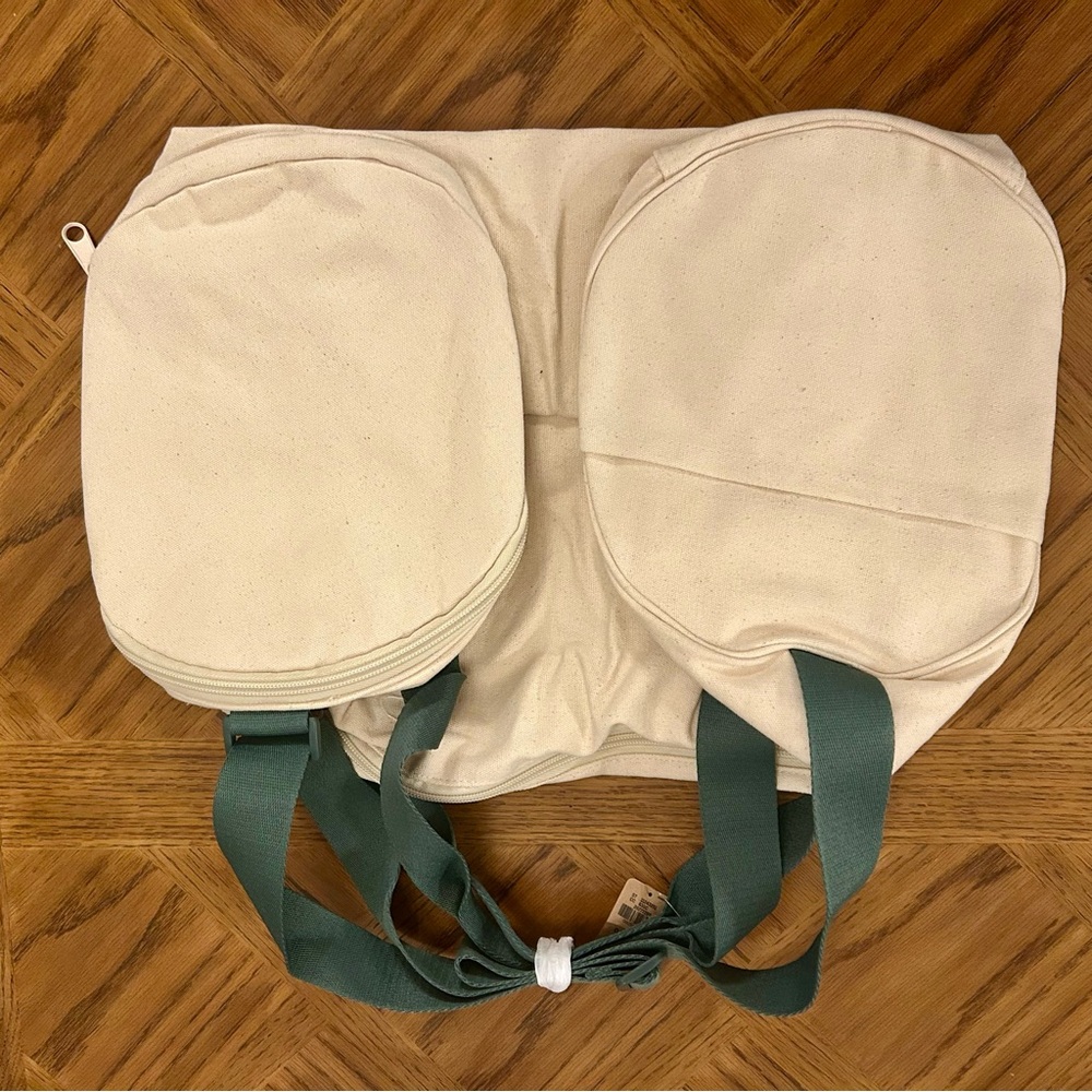 NWT PINK Victoria's Secret Cream and Green weekender Duffel Bag Adjustable Strap - Picture 7 of 13